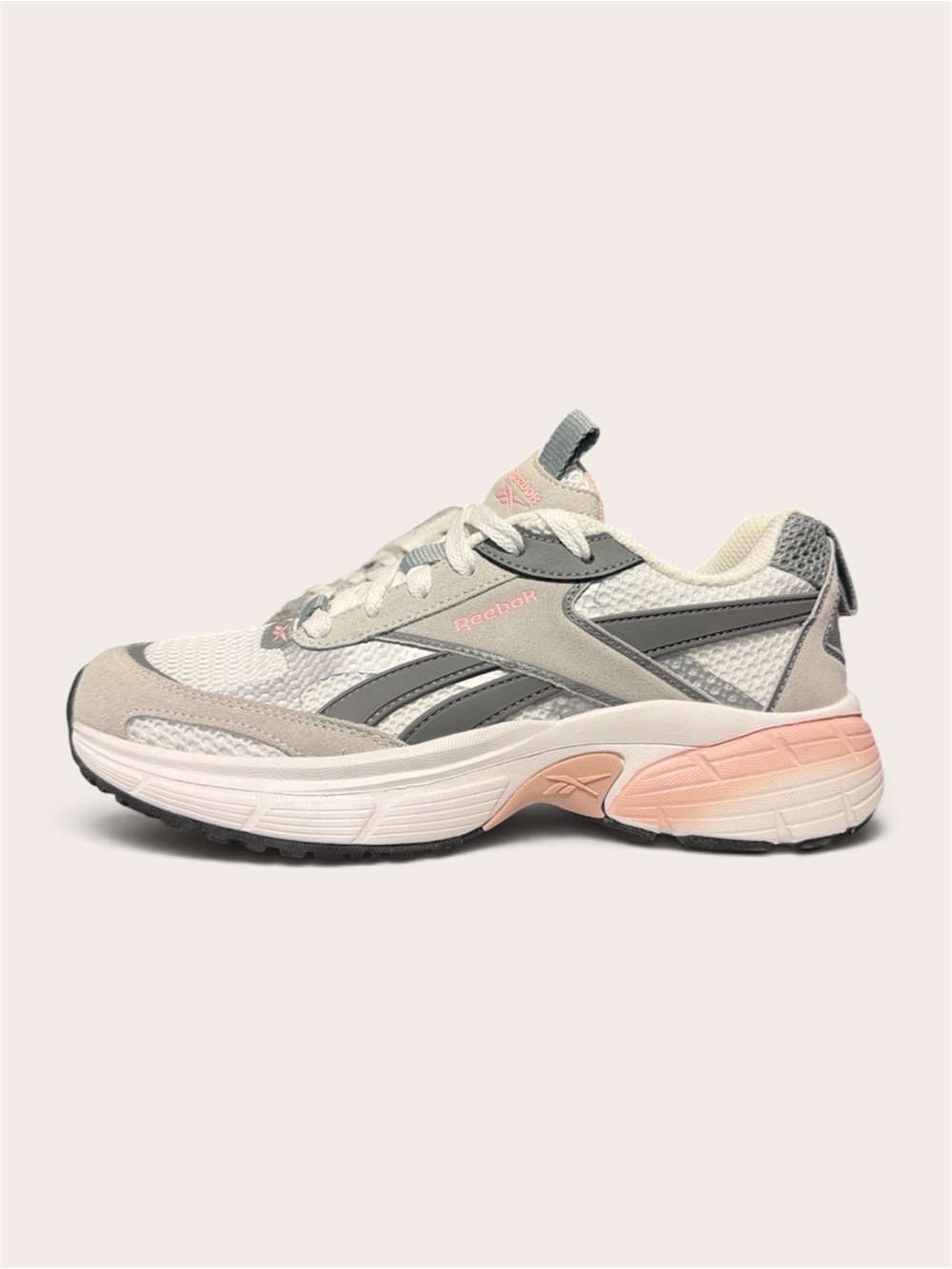 Reebok Women's Gray & Pink Athletic Mesh Sneaker